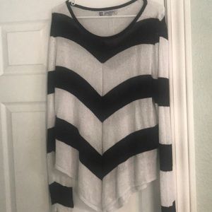 Black and Grey striped long sleeve top